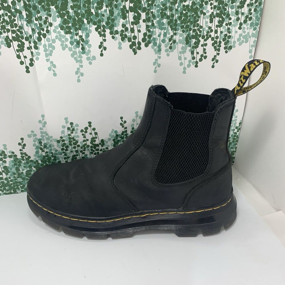 Dr. Marten’s Black Leather Pull-On Chelsea Mens Boots Size 9 US Or 42 EU - Picture 2 of 14